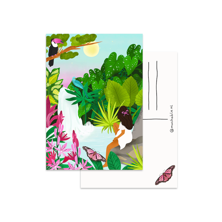 Kaart waterval vrouw