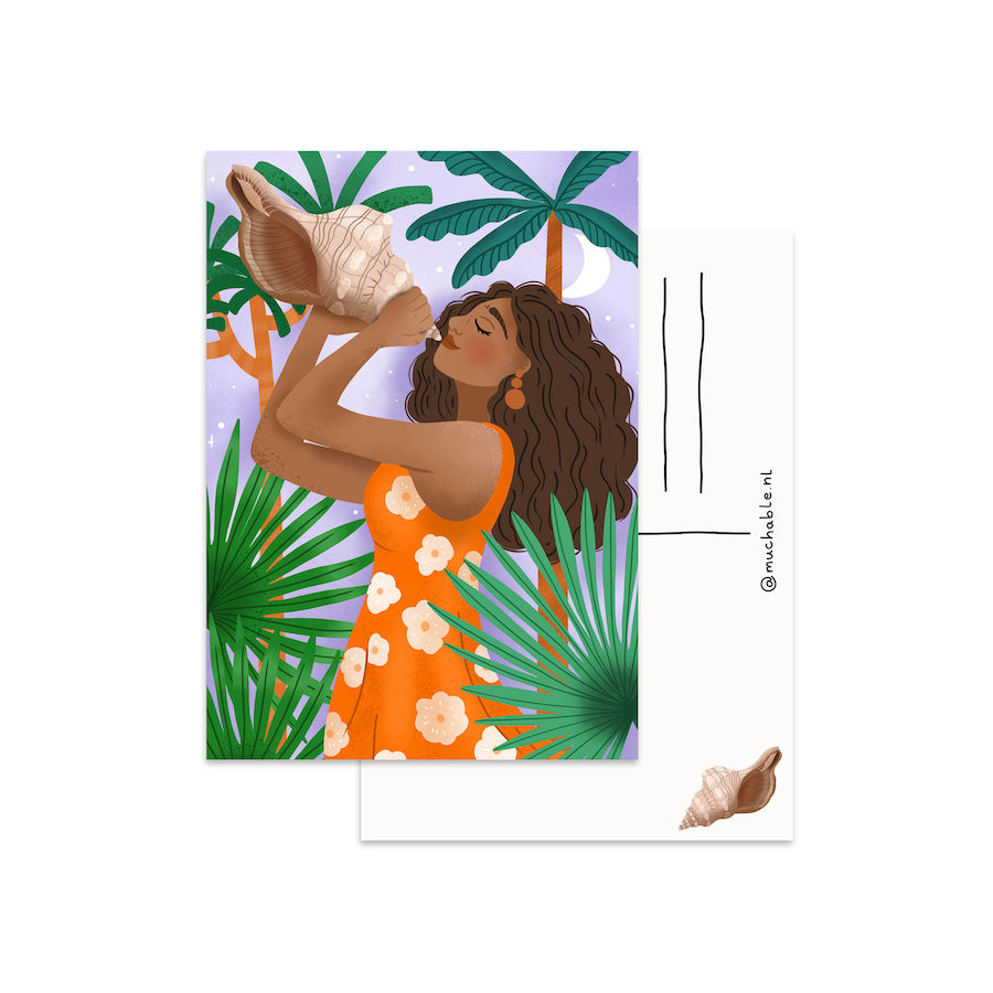 Kaart vrouw met schelp
