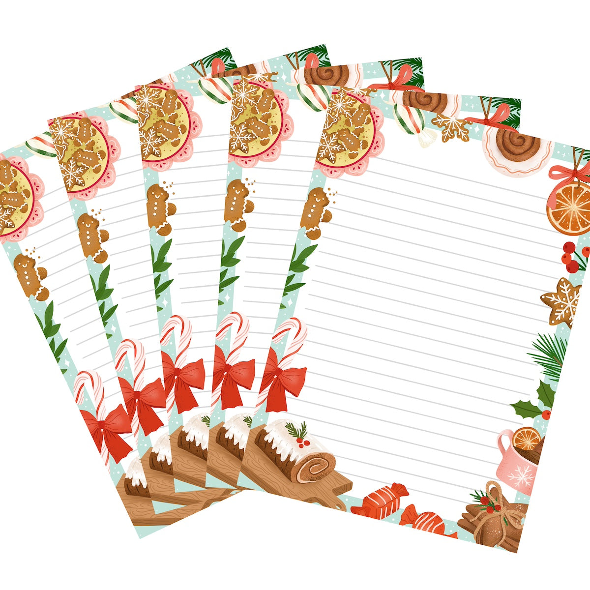 10x Briefpapier kerst