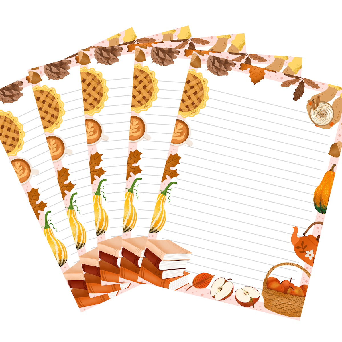 10x Briefpapier herfstitems