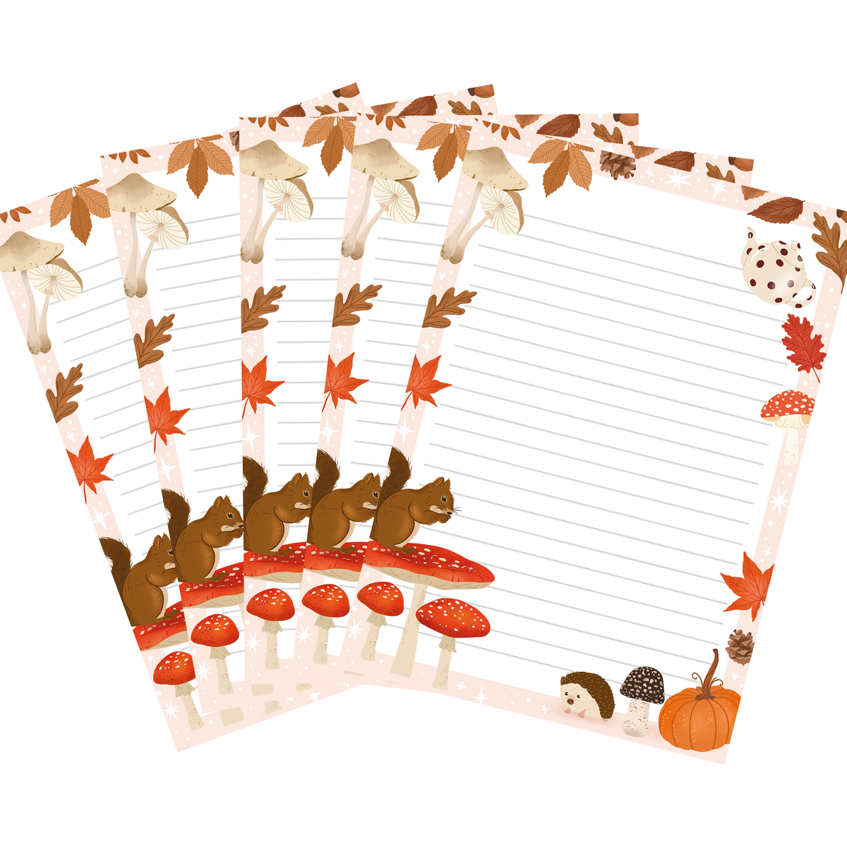 10x Briefpapier herfst dieren