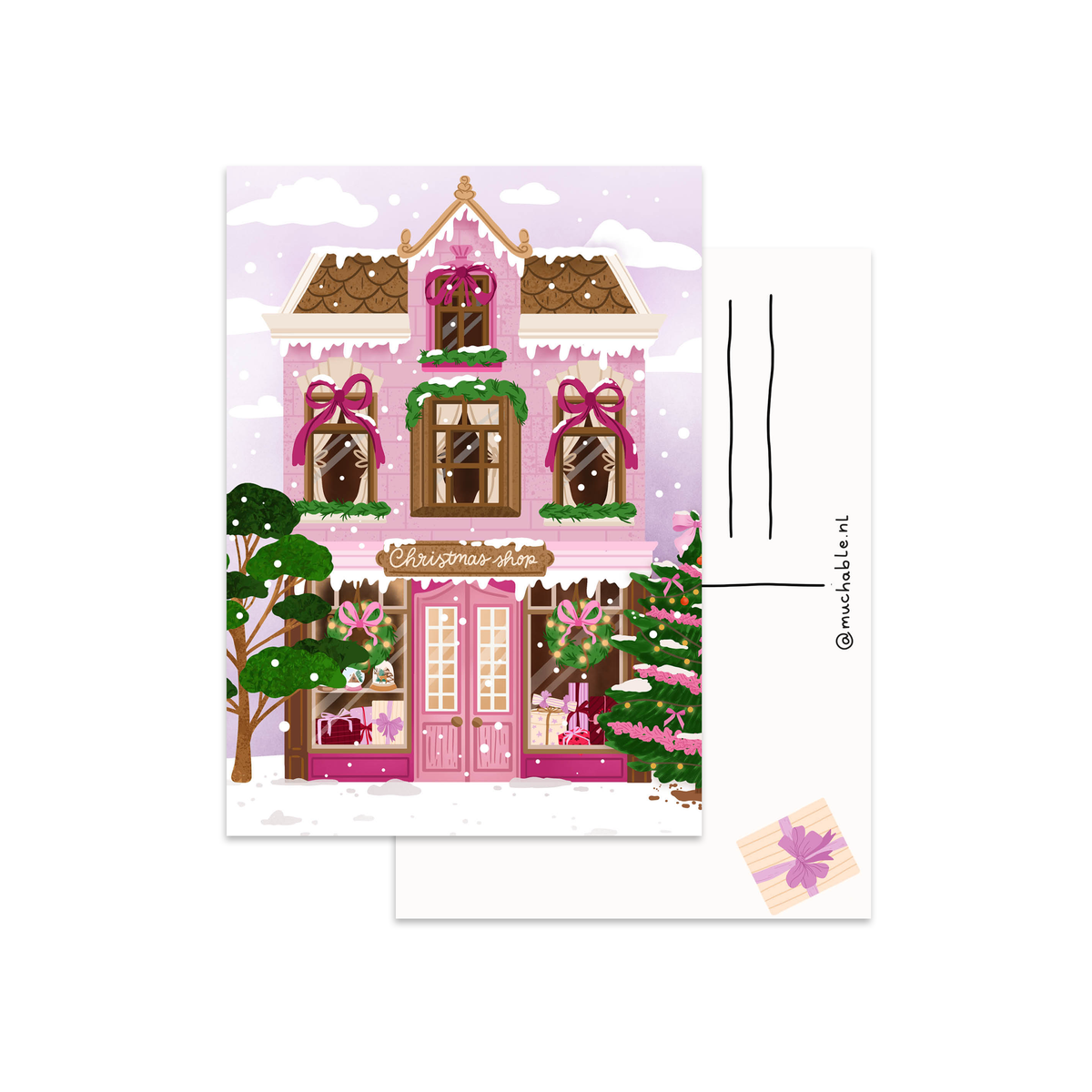 Kerstkaart winterhuis