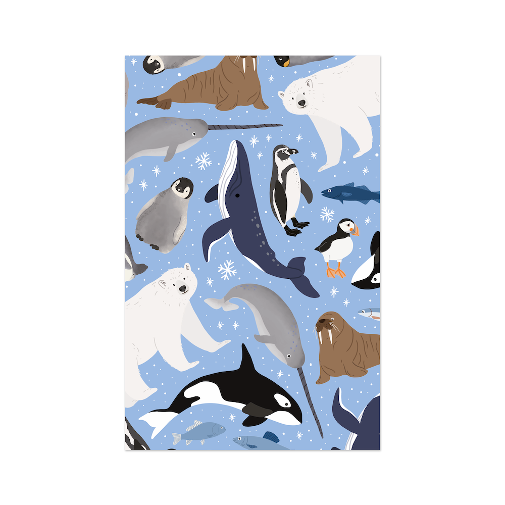 Mini card winter animals
