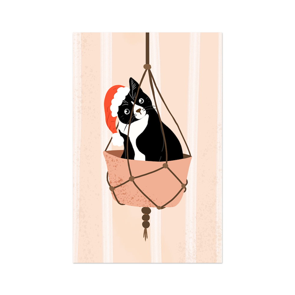 Mini card Christmas cat