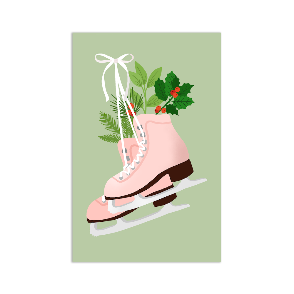 Minikaart - kerst schaatsen