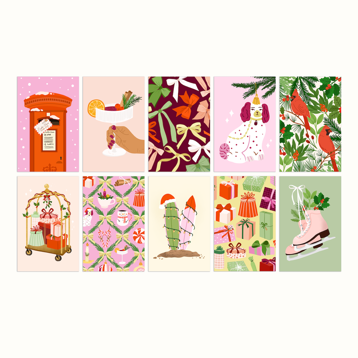 Set of 3 mini Christmas cards