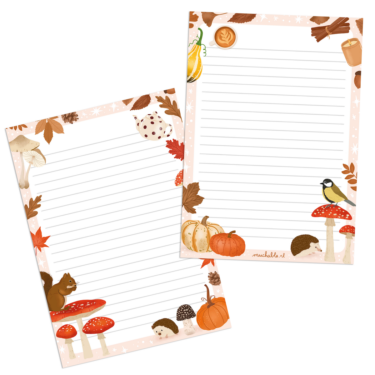Notitieblok herfst dieren 2