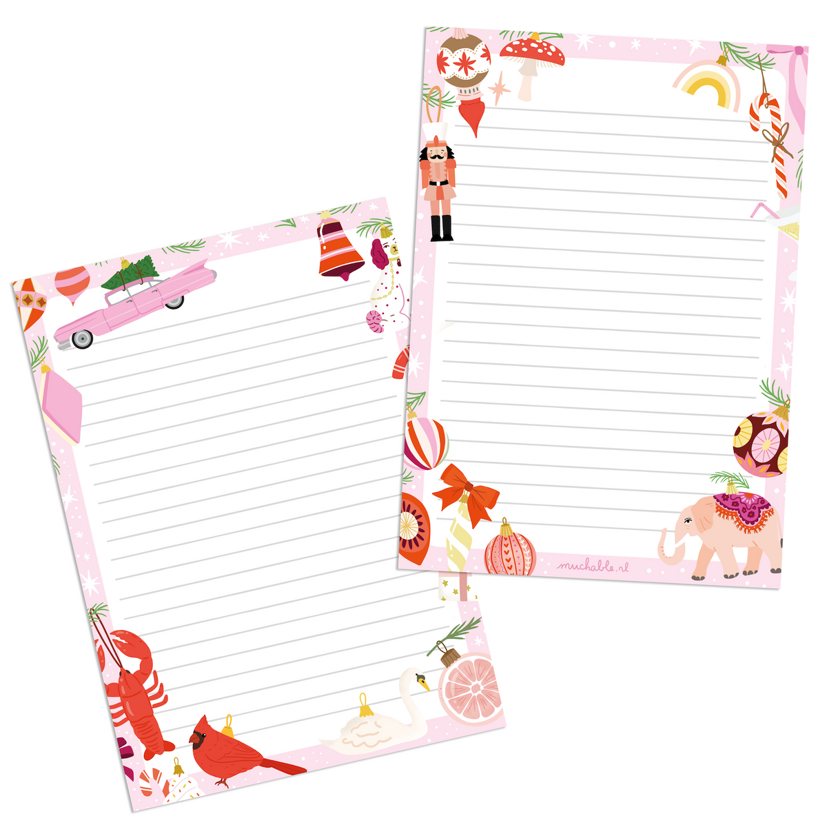Notitieblok kerst ornamenten