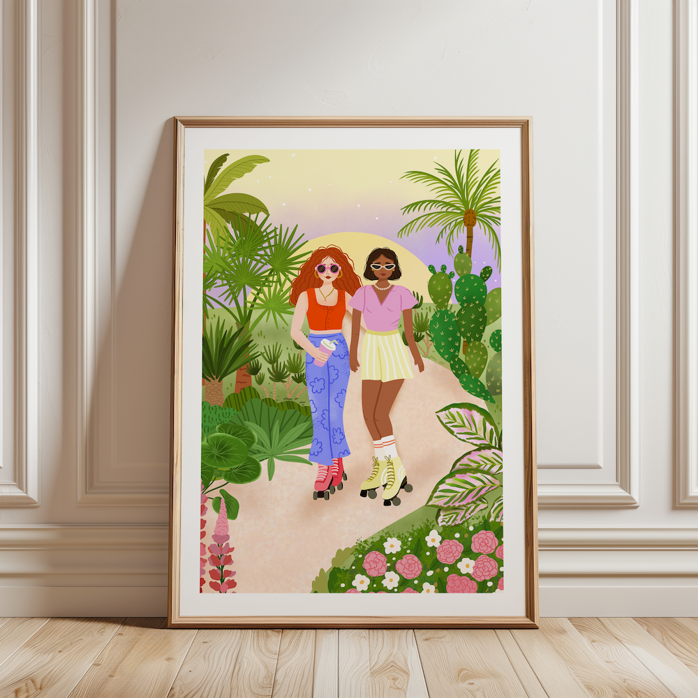 A4 Poster vrouwen rolschaatsen