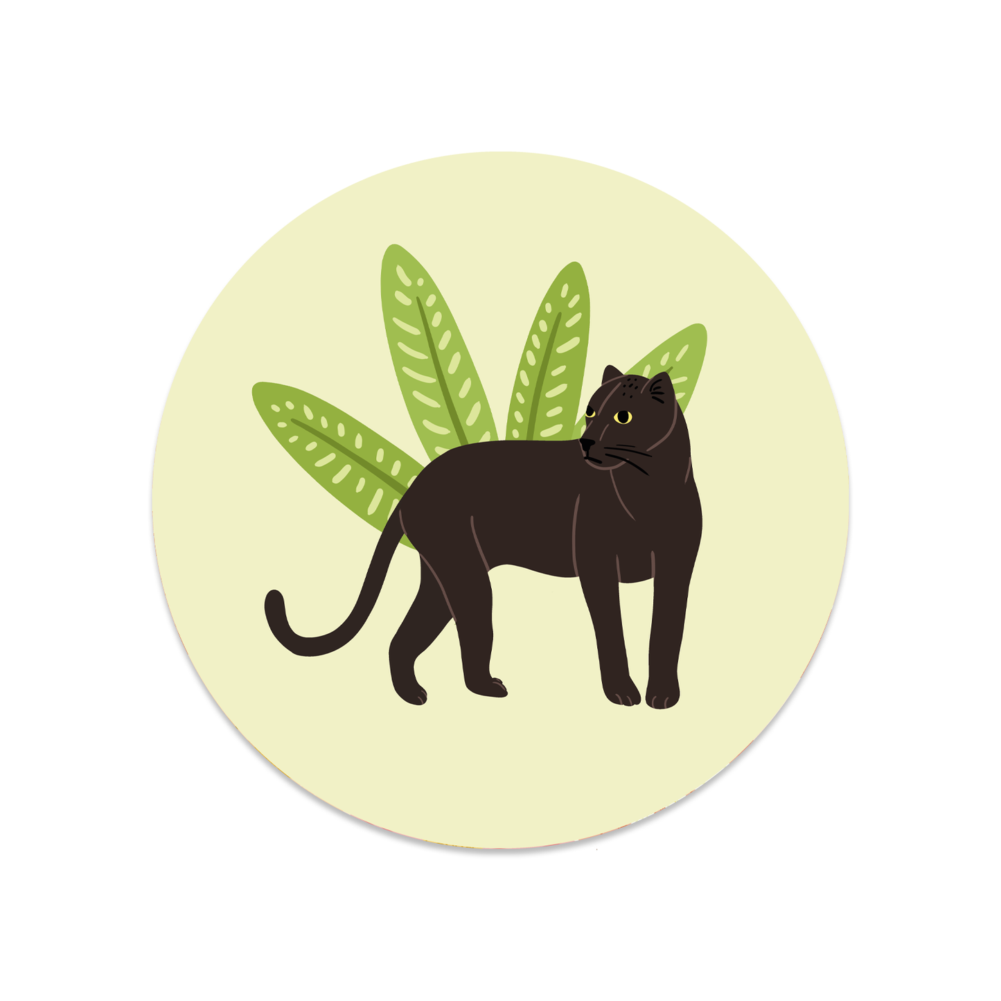 Ronde sticker zwarte panter