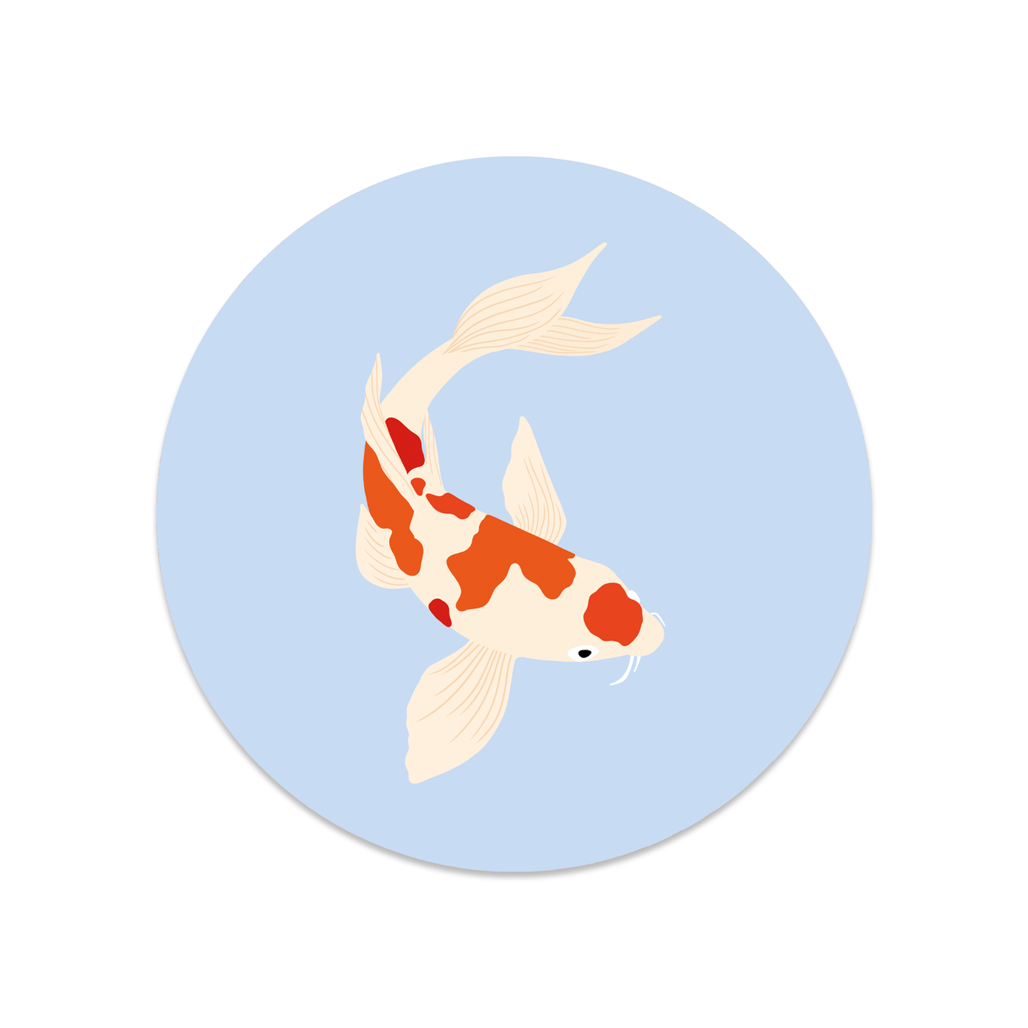 Round sticker koi carp