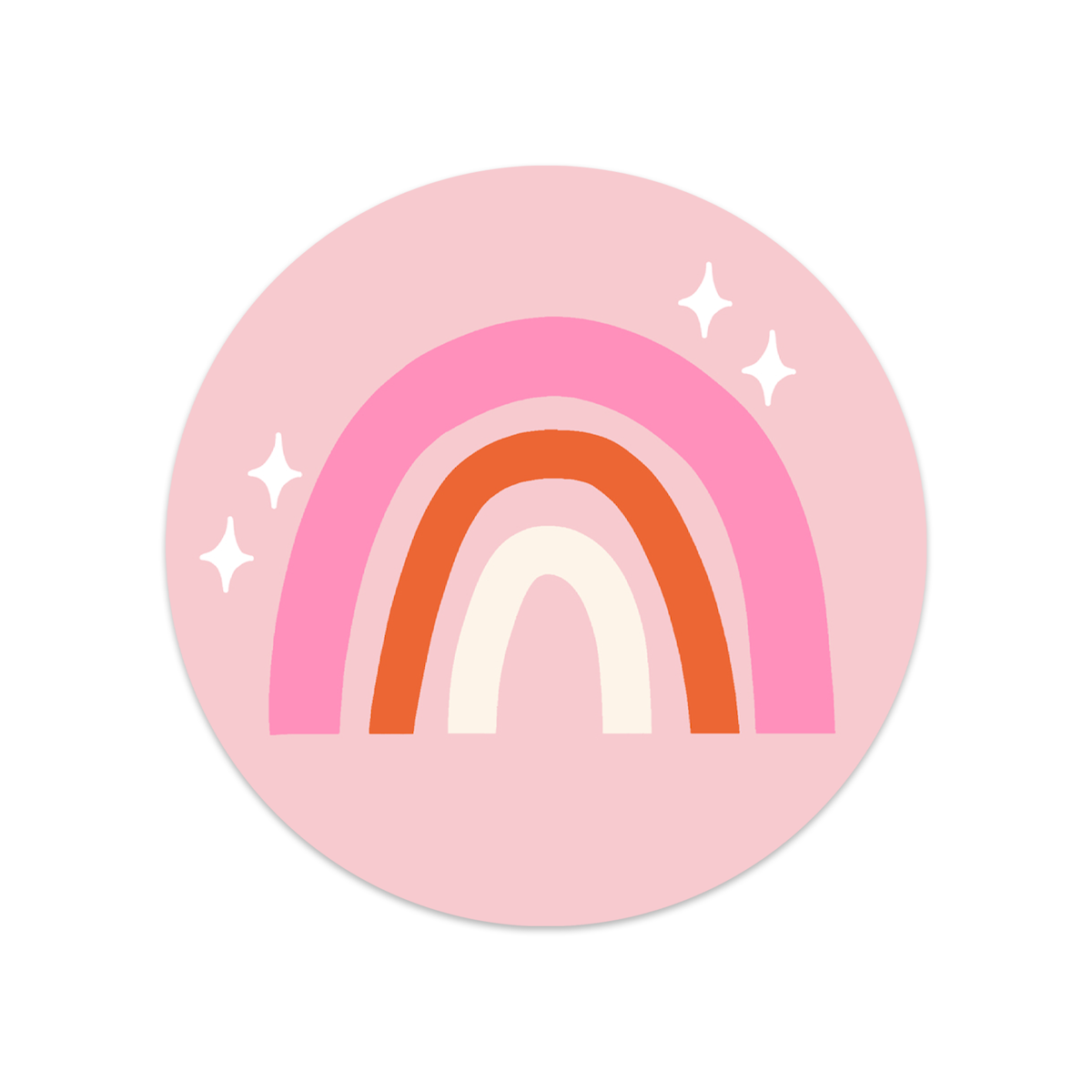 Ronde sticker regenboog