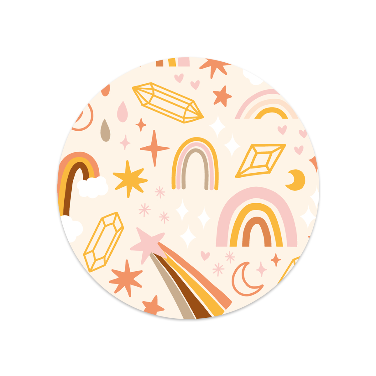 Ronde sticker magisch patroon