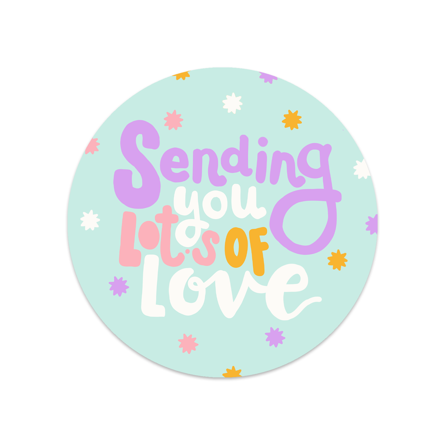 Round sticker sending you love
