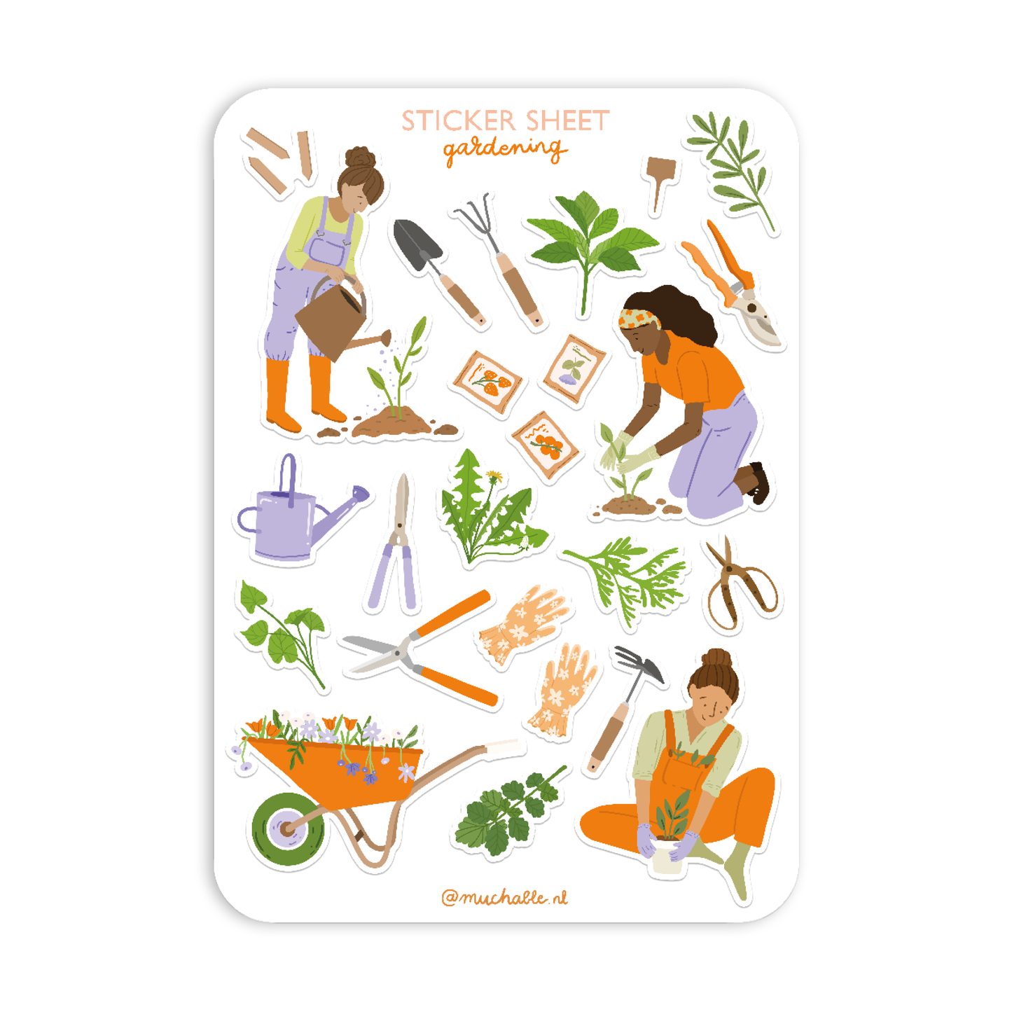 A5 gardening sticker sheet