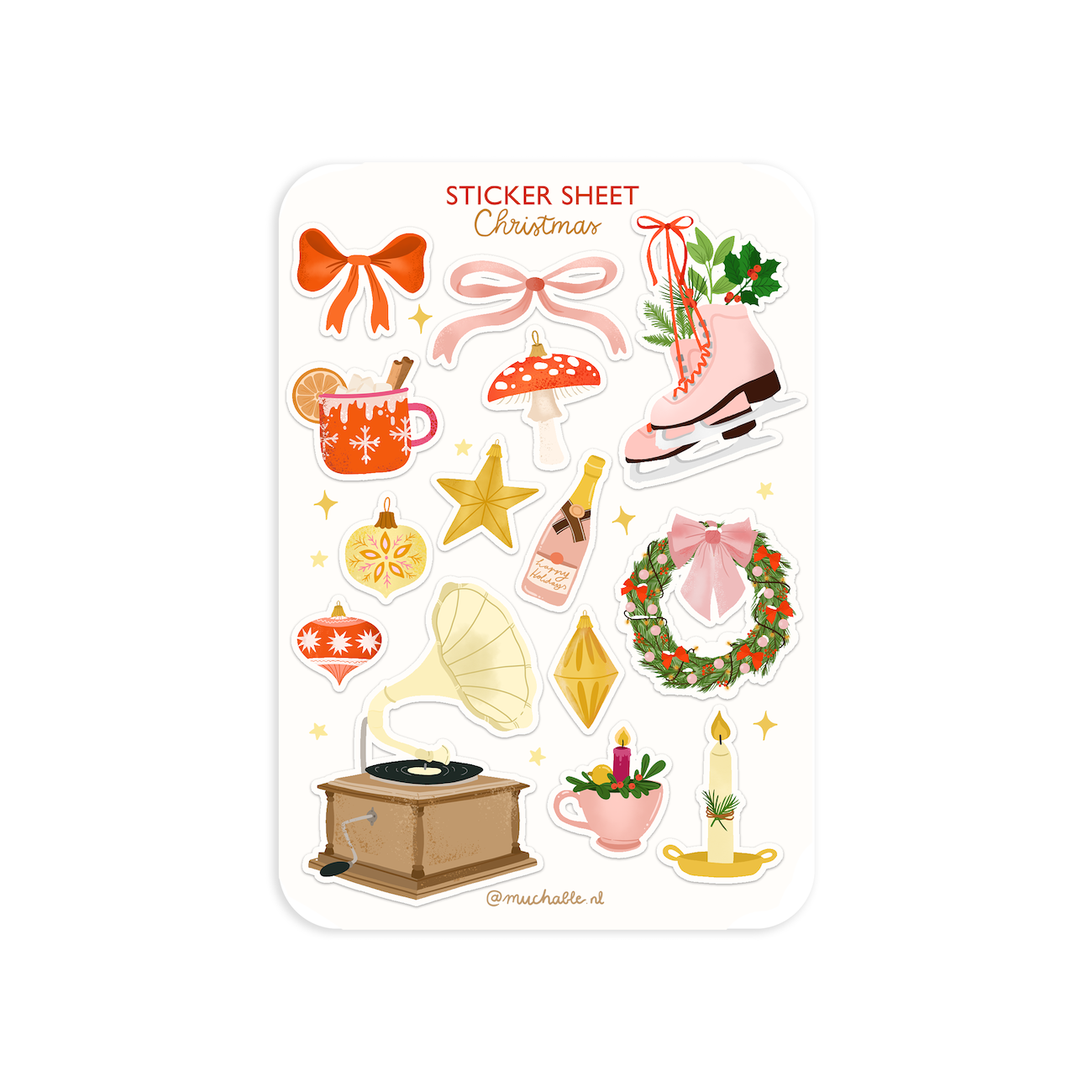 A6 stickervel kerst items