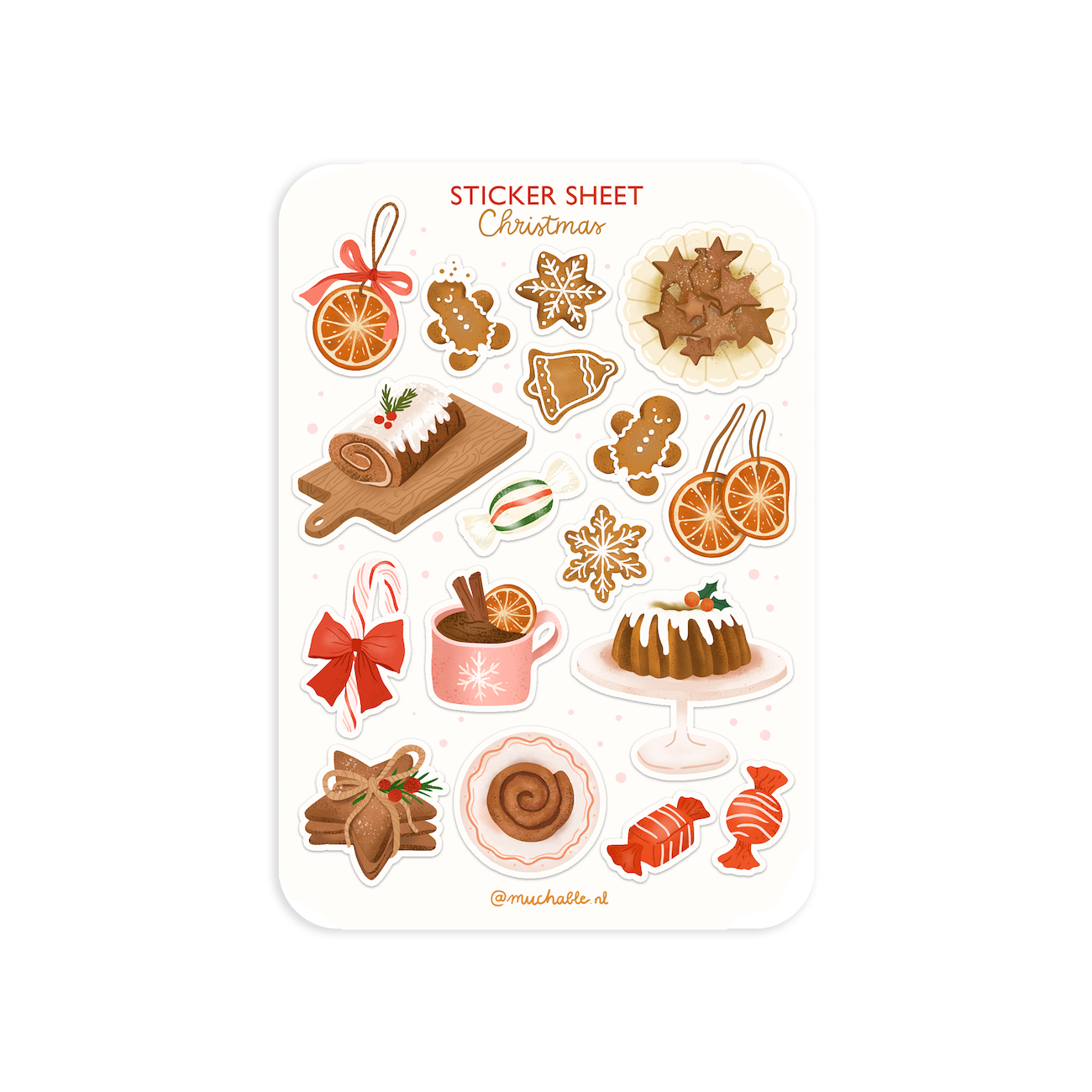 A6 stickervel kerst eten