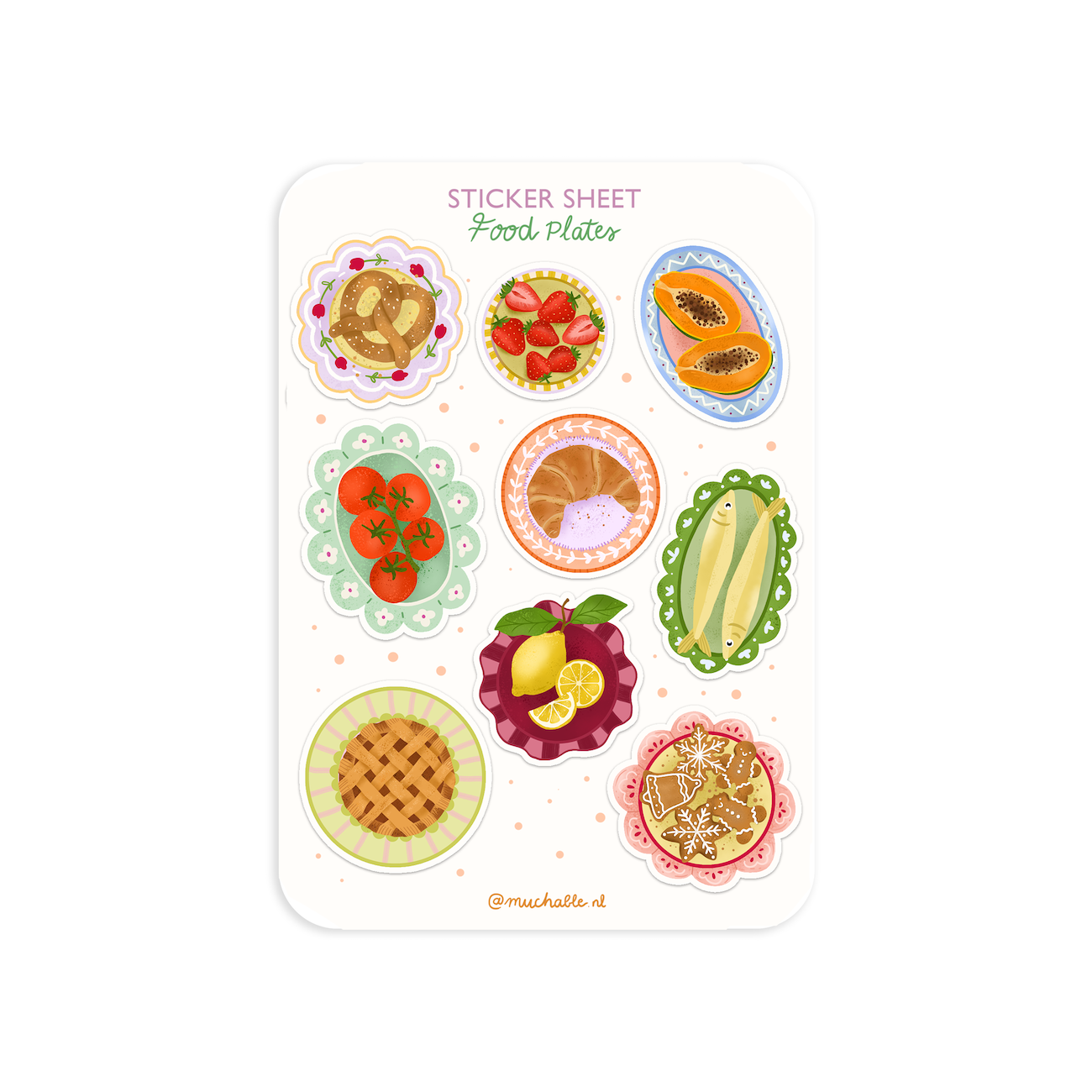 A6 stickervel food plates