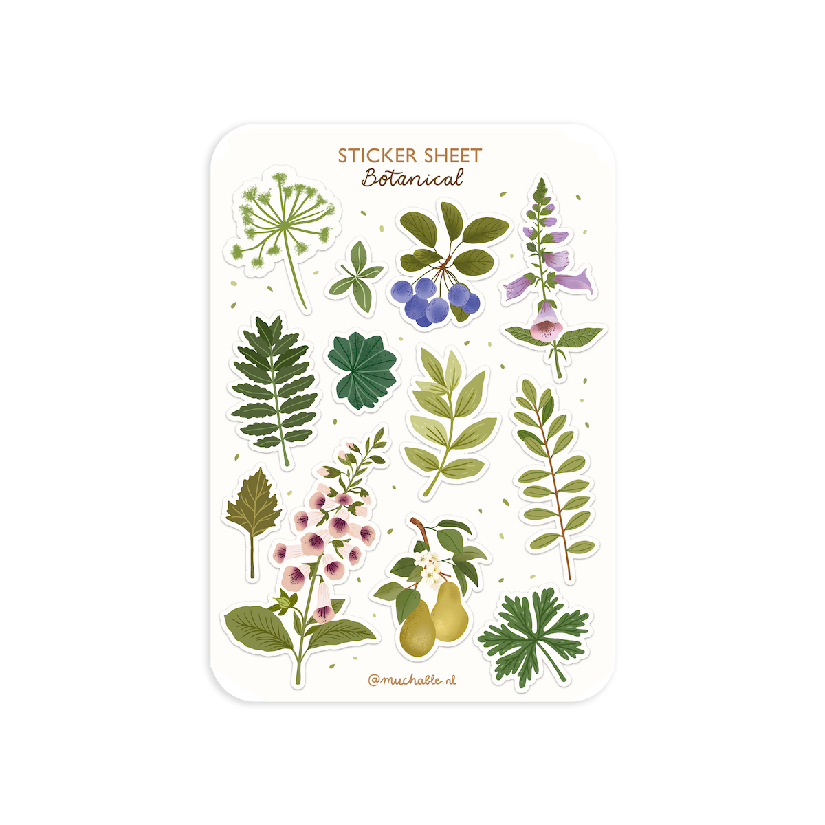 A6 stickervel botanical