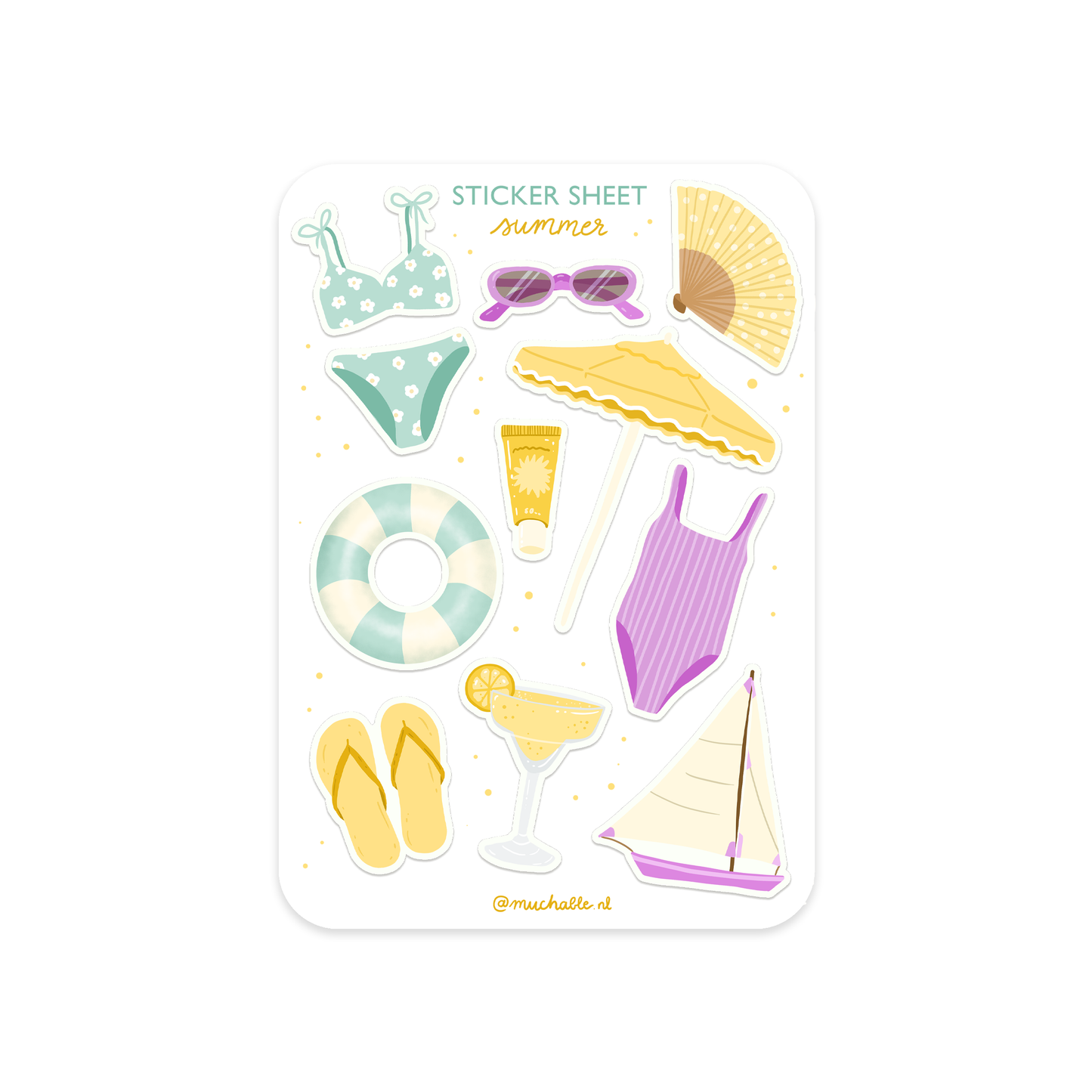 A6 stickervel zomer