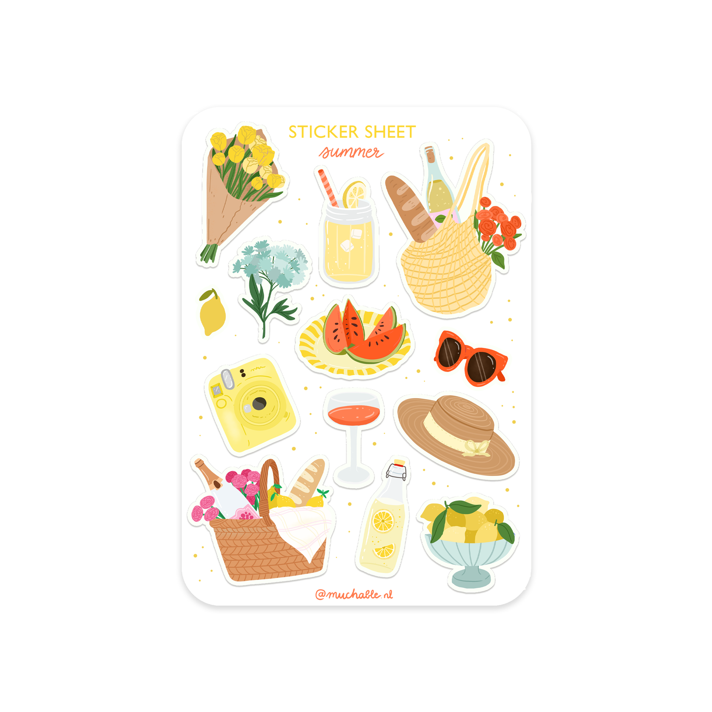 A6 stickervel zomer picknick