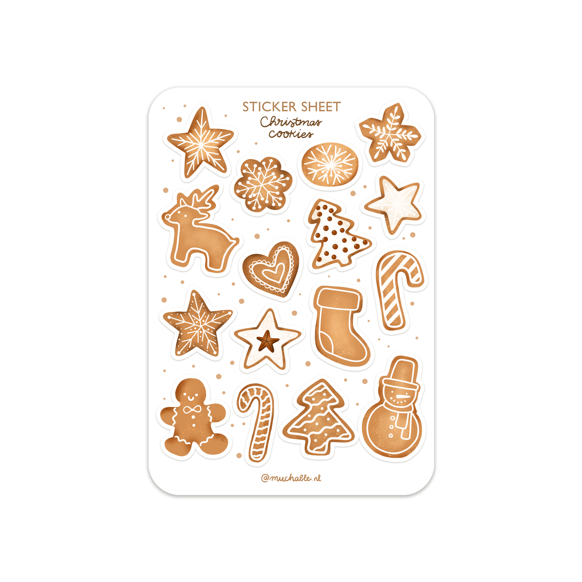 A6 stickervel kerst koekjes