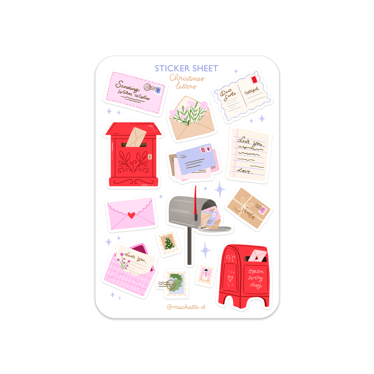 A6 stickervel kerst briefpost