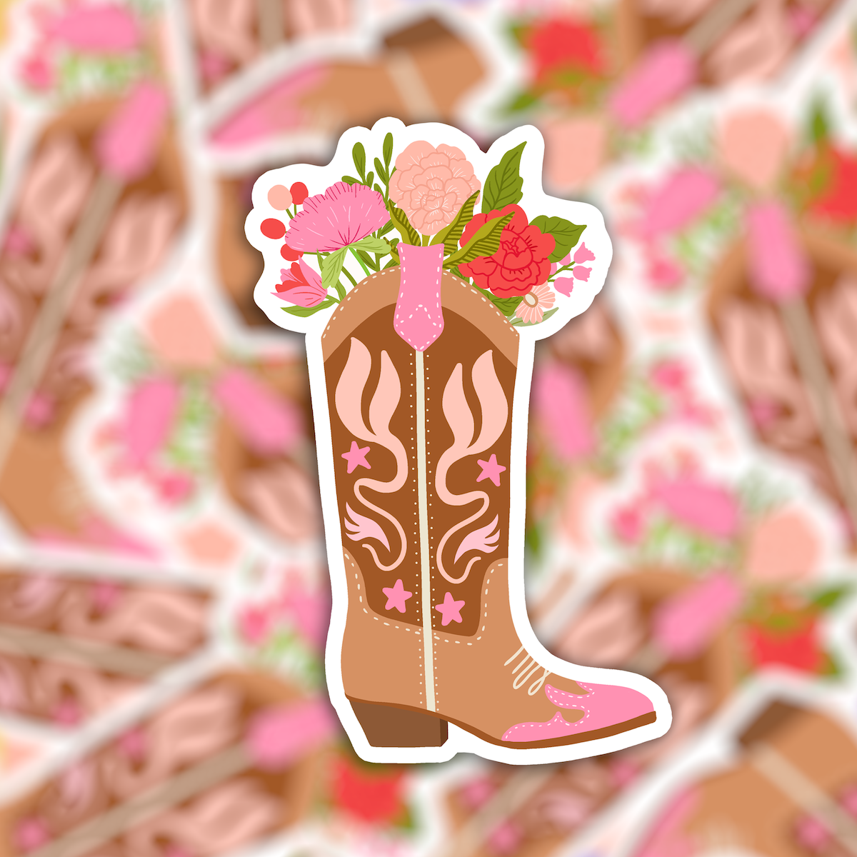 Vinyl sticker cowboyboot