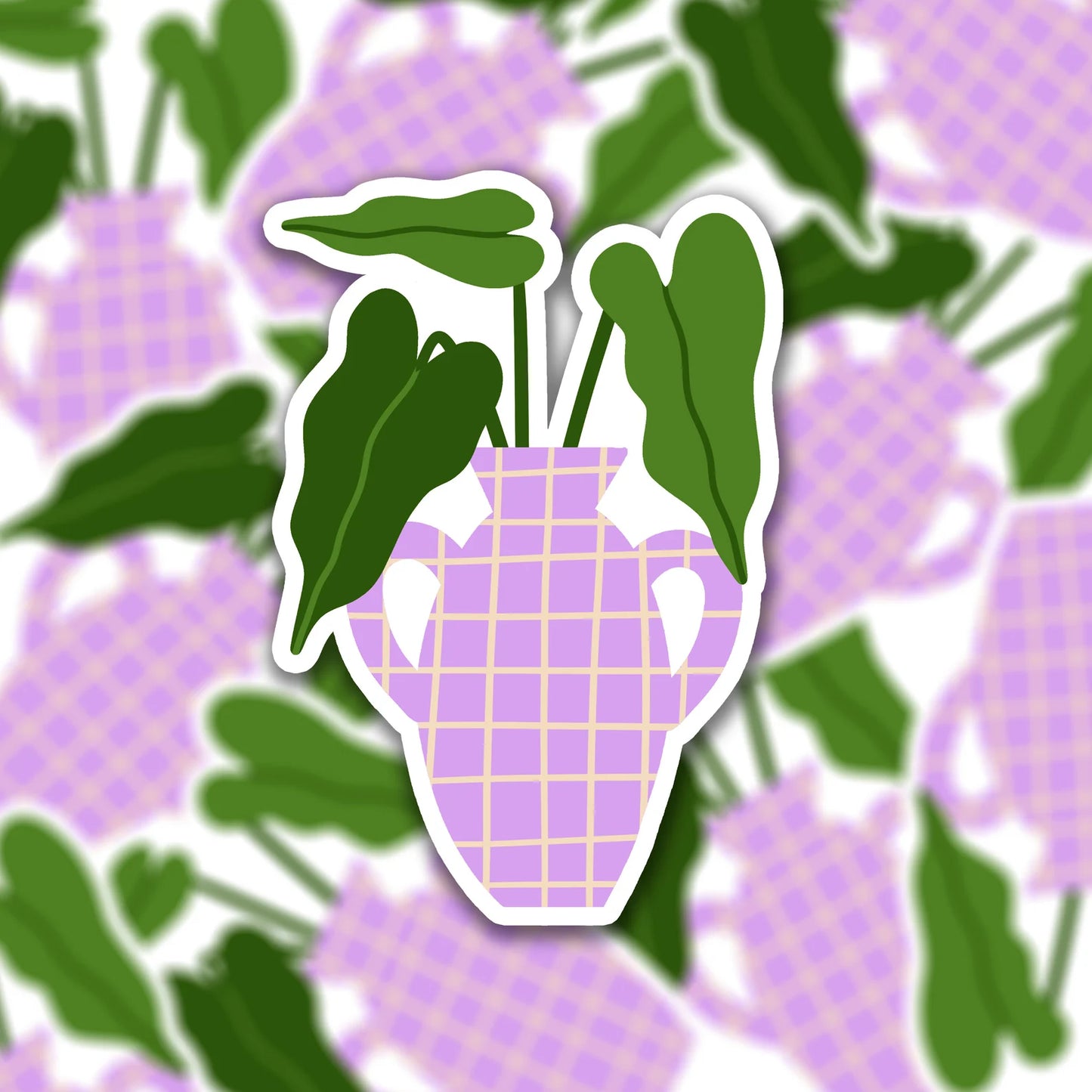 Vinyl sticker plant purple