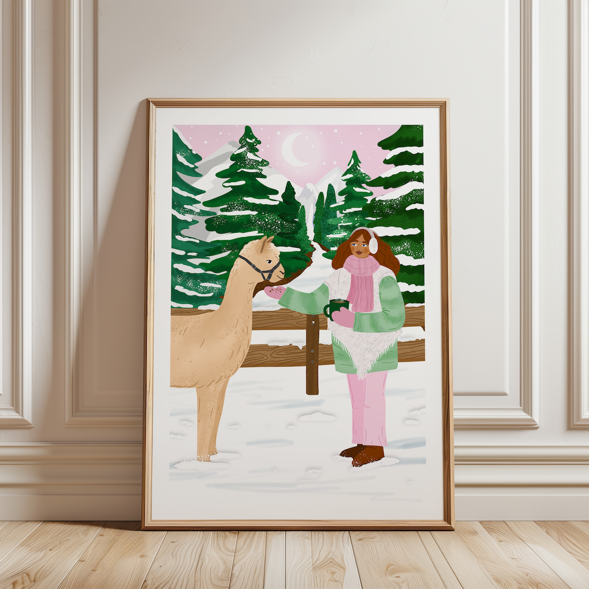A4 Poster winter alpaca