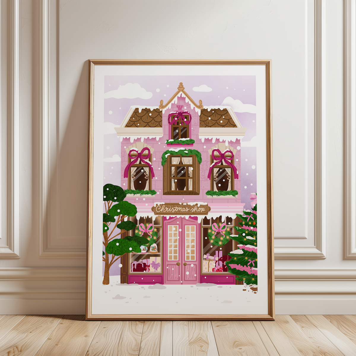 A4 Poster kerst huis 2