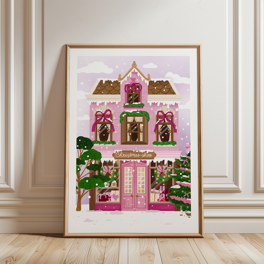 A4 Poster kerst huis 2
