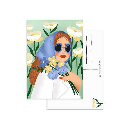 Kaart vrouw met bloemen