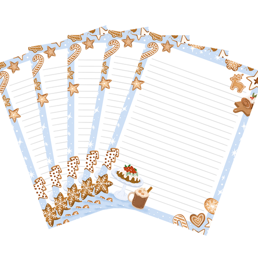 10x Briefpapier kerst eten
