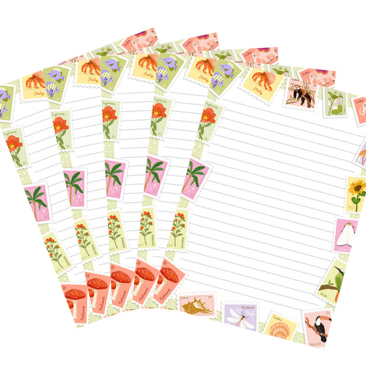 10x Briefpapier postzegels