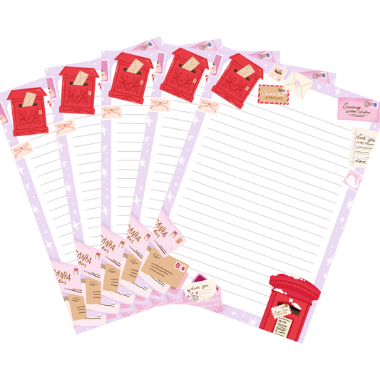10x Briefpapier kerst brieven