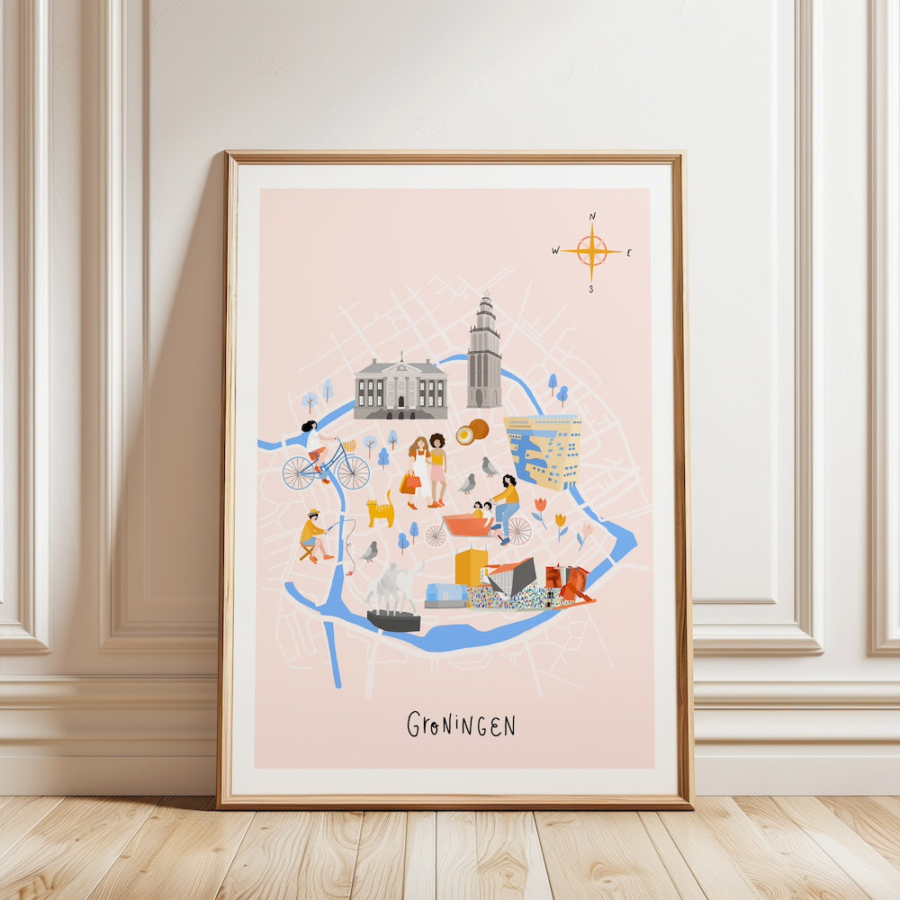 A4 Poster Groningen map
