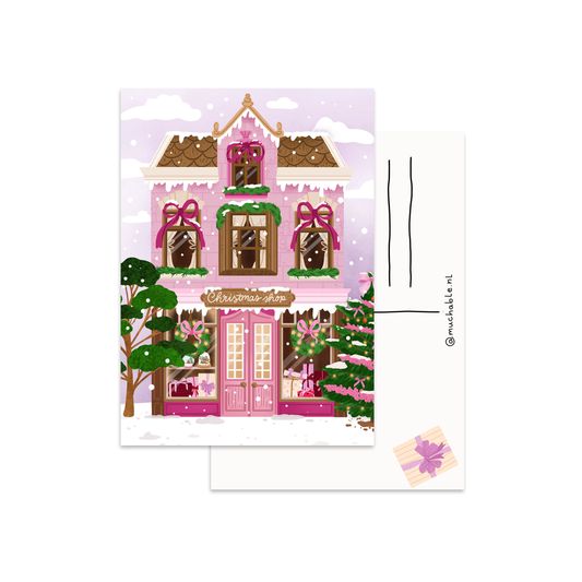 Kerstkaart winterhuis