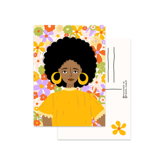 Kaart meisje portret afro