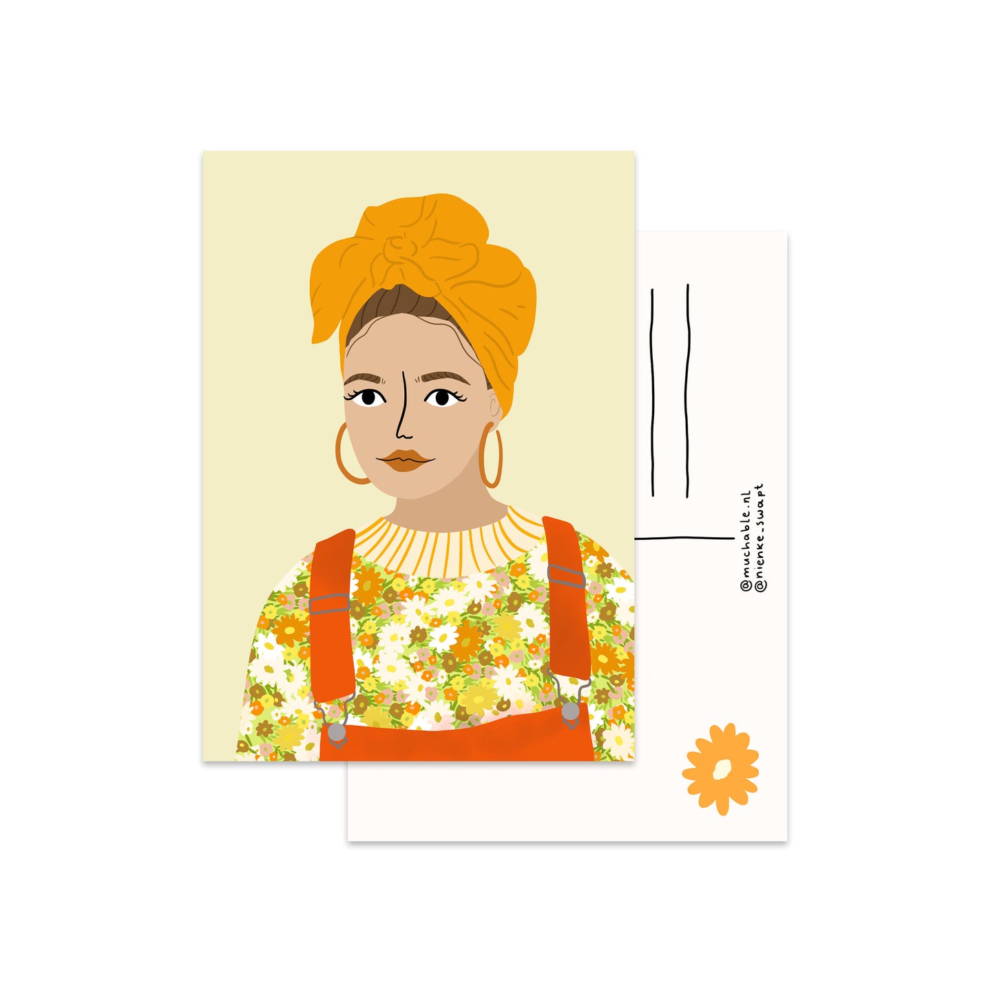 Kaart meisje portret doek