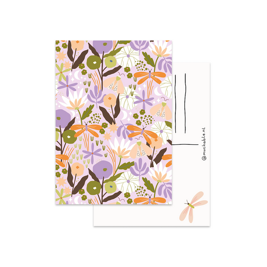 Kaart vlinders en bloemen