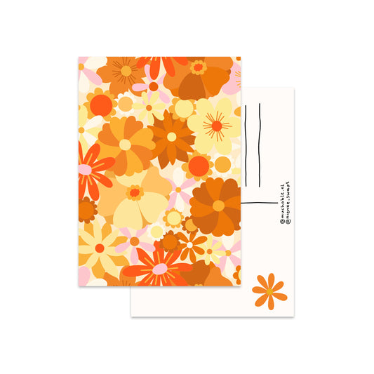 Kaart retro bloemenpatroon