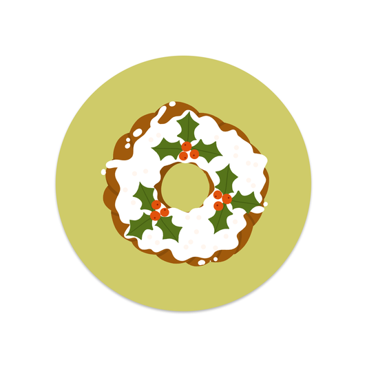 Ronde sticker kerst stol