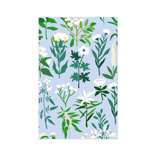 Mini card wild flowers blue