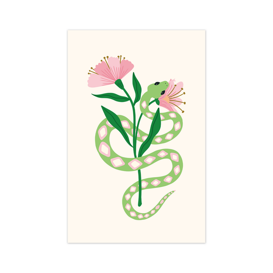 Mini card snake with flowers