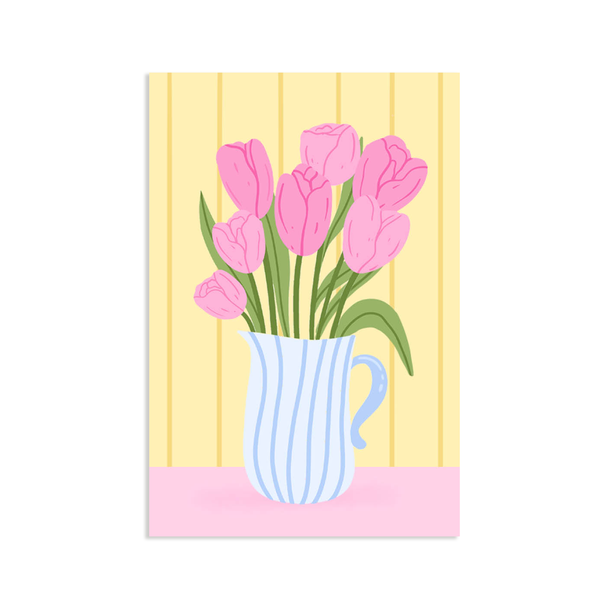 Minikaart - vaas met bloemen