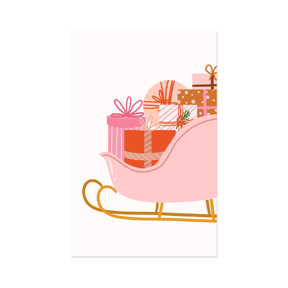 Mini card Christmas sleigh