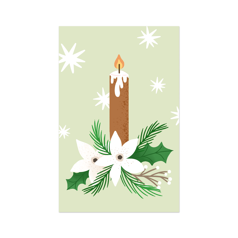 Mini card Christmas candle