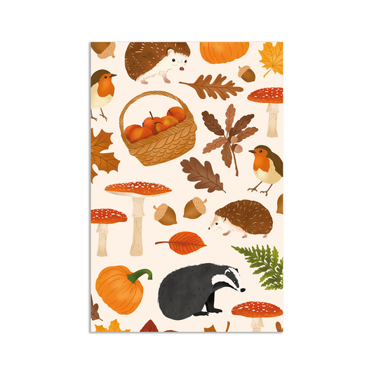 Mini card - autumn animals