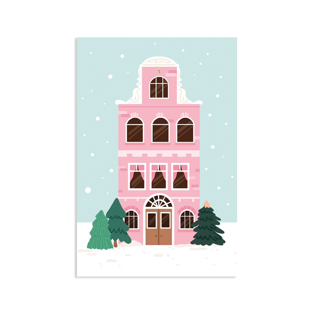 Minikaart - kerst huisje